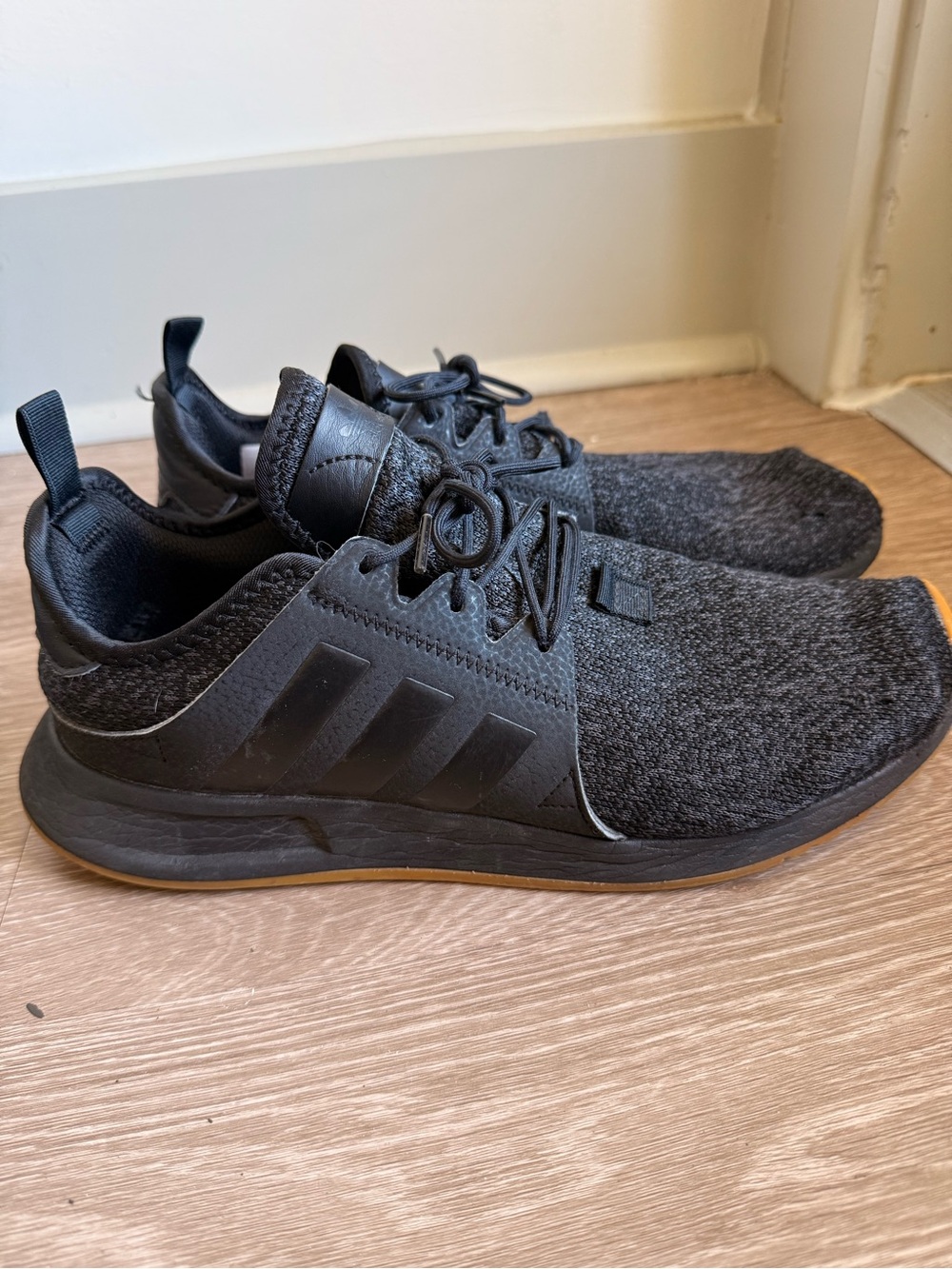 ADIDAS Men's Black Athletic Knit Sneakers